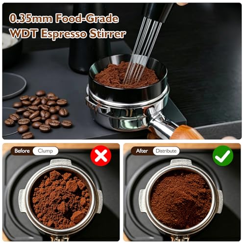 7Pcs Espresso Accessories Kit 58mm Coffee Tamper Set Tool for Barista - size: 58 mm