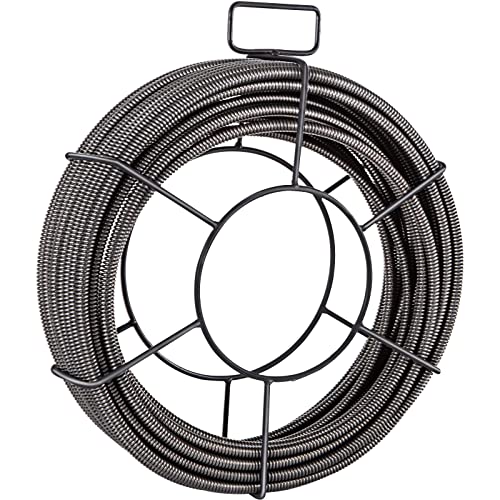 VEVOR Drain Cleaning Cable 50ft x 1/2 inch Solid Core Cable Sewer Cable, Drain Auger Cable Cleaner, Snake Clog Pipe Drain Cleaning Cable W/Four Shapes of Cutters - style: 50Ft x 1/2Inch