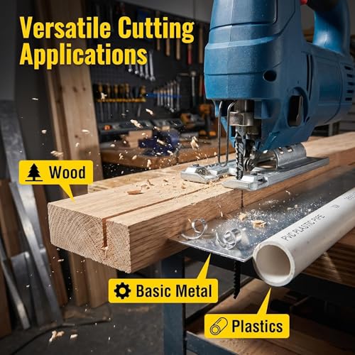 25PCS T244D 4-Inch HCS 6-Tooth Jig Saw Blade for Wood, Metal and Plastic Cutting Compatible with Bosch DeWalt Ryobi Skil Metabo ﻿