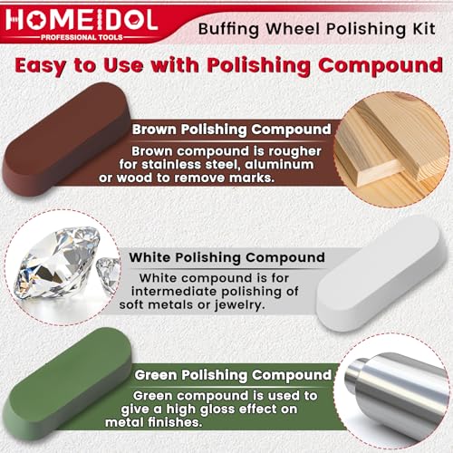 13Pcs Buffing Wheel for Drill, Polishing Wheel Kit with Polishing Compound - style: Style 1