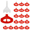 Tile Leveling Kit Tile Leveling System Clips Tile Anti-Loosening and Spacing System Kit (1/16"-300pcs White Base Tile Spacers + 100pcs Red Cap) - size: 1/16"-300pcs White Base + 100pcs Red Cap
