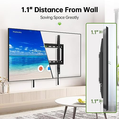 USX MOUNT Fixed TV Wall Mount with Low Profile for Most 26-55 Inch LED, LCD and Flat Screen TVs, TV Mount Bracket with VESA Up to 400x400mm and Weight Capacity 99lbs,and Space Saving TV Bracket - size: 26-60 inch