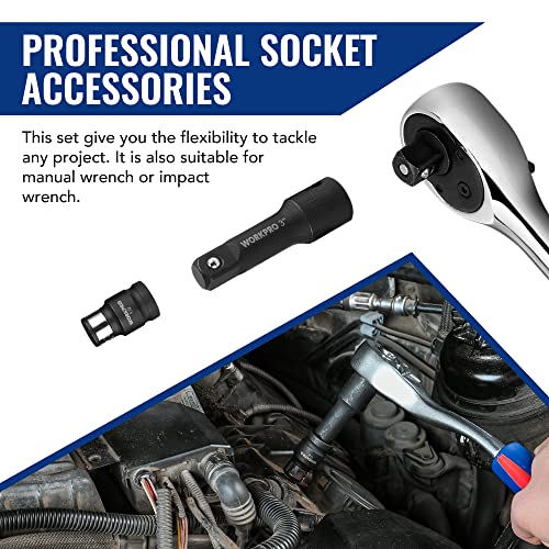 WORKPRO 18-Piece Impact Socket Extension Set, 1/4", 3/8" & 1/2" Drive - style: 18PCS