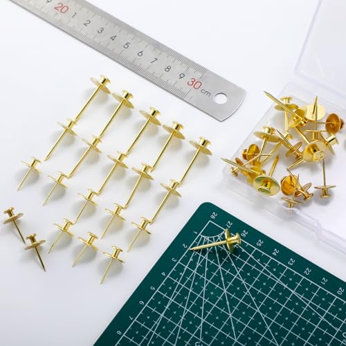 Zhengmy 40 Pcs Double Headed Picture Hangers Nails 4 Size, Gold - color: Gold