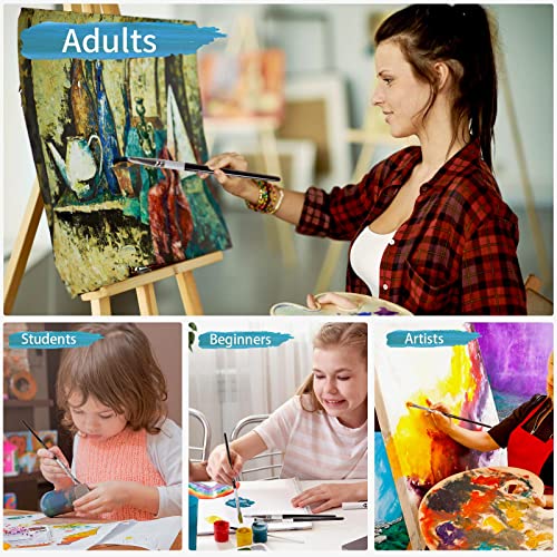 Genixart Flat Paint Brush Set – Art Paintbrushes Acrylic Oil Watercolor - size: Flat - 6 Pcs