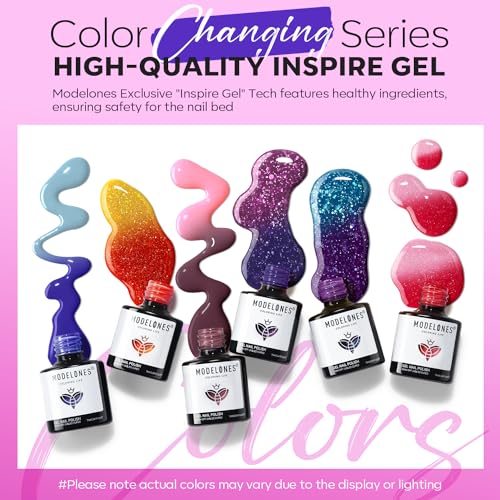 modelones Color Changing Gel Nail Polish Set 6 Colors 2026 Fall UV Nail Gel - color: A A1 Color Changing Nail Polish