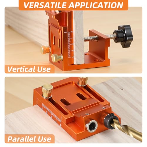 Pocket Hole Jig Kit, Pocket Hole Drill Guide Jig Set for 15° Angled Holes