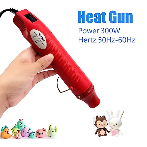 Heat Gun, Mini Hot Air Gun for DIY Crafts Portable Heat Air Gun Tool for Embossing Shrink Wrapping Drying Paint - color: Red