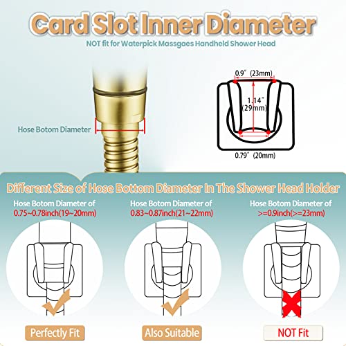 Shower Head Holder Handheld Shower Wand Holder Adjustable Shower Head Bracket Shower Wall Mount Holder, Brushed Brass/Gold Finish, Drill Free Glue Installation - color: Gold