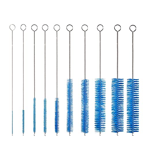 10" Extra Long Tube Cleaning Brush Set - 10 Pack - Blue - color: Blue, size: 10pk - 2mm 3mm 4mm 5mm 6mm 8mm 12mm 16mm 20mm 24mm