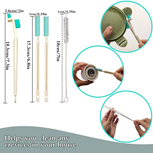 Small Household Cleaning Brushes by ELEMGULY,9 Pcs Crevice Brush for Hole, Gap, Corner, Space, Micro Crevice Scrub Cleaner Tool for Bottle, Keyboard, Window, Door Track