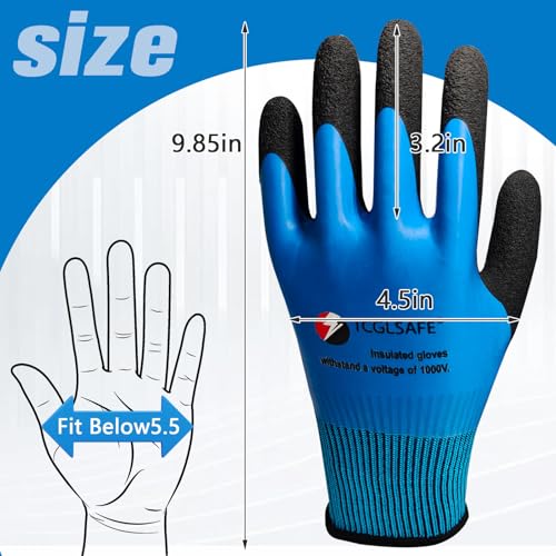 1000V Insulated Rubber Electrician Gloves Non-Slip Safety Work Gloves