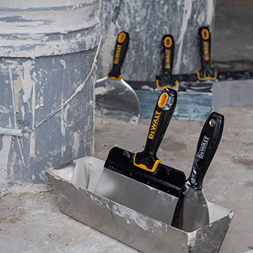 DEWALT DELUXE Stainless Hand Tool Set | 8/10/12" Taping Knives, 3/4/5/6/8" Putty Knives, 2 Mud Mixers + FREE BONUS 14" Mud Pan | DXTT-3-609