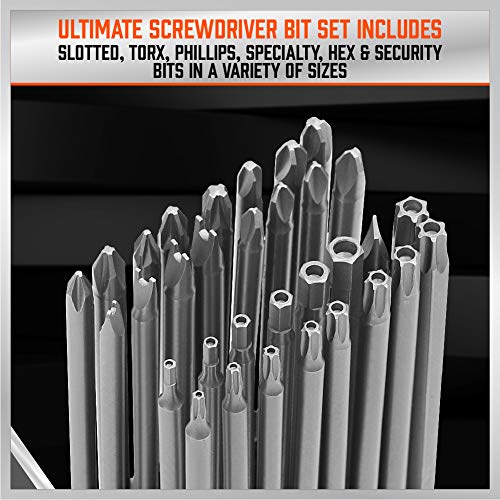 HORUSDY 32-Piece 1/4" Shan Extra Long Security Power Bit Set, 6" Long Tamper Proof Security Bits, S2 Steel. - style: Extra Long Security Power Bit Set