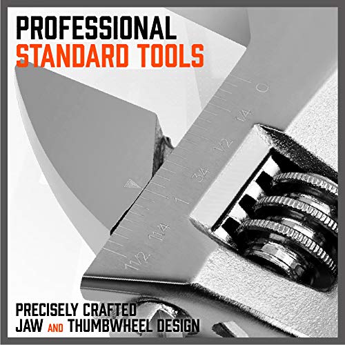 HORUSDY 4-Piece Adjustable Wrench Set, CR-V Steel, Adjustable Wrenches Set(6-inch, 8-inch, 10-inch, 12-inch) - style: 4pcs Adjustable Wrench Set