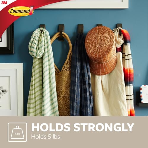 Command Modern Reflections Large Hook, 1 Hook, 2 Strips - color: Brushed Nickel, size: Large