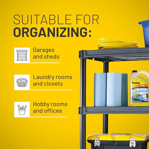 Plano 5-Shelf Extra Heavy Duty Plastic Storage Shelves, 72.5” x 36” x 24”, 1000lb Capacity, Pantry, Office, Closet and Garage Shelves, Easy to Assemble, Durable Plastic Shelving Unit - size: 5-Shelf 1000lb