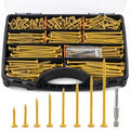 Deck Screws Assortment Kit, #10 x 3'', 3-1/2'', 2'', 4'', #8 x 1'', 1-1/4'', 1-1/2'', 2'', Multi-Size Fasteners Set for Decking and Outdoor Wood Projects, 490 Pack