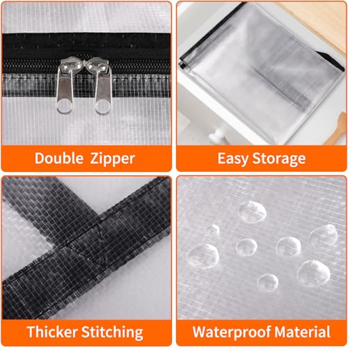 TasticTotes 6 Pack Clear Storage Bags for Comforter, Clothes & Bedding, 40L - size: 40L
