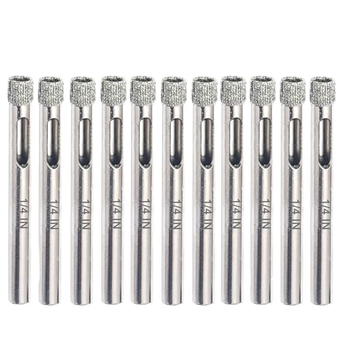1/4" Diamond Hole Saw Set, Diamond Drill Bits Set for Ceramic | Glass Drill Bits for Tiles, Bottles, Pots, Marble, Stone 11PCS - size: 1/4 in