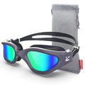 ZIONOR Swim Goggles, G1 SE Swimming Goggles Anti-Fog for Adult Men Women - color: B3-gold Lens Darkblue Frame