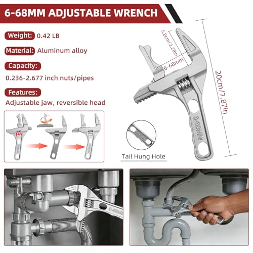 GPANDAG Sink Wrench for Bathroom/Kitchen/Toilet Pipe & Faucet Installation
