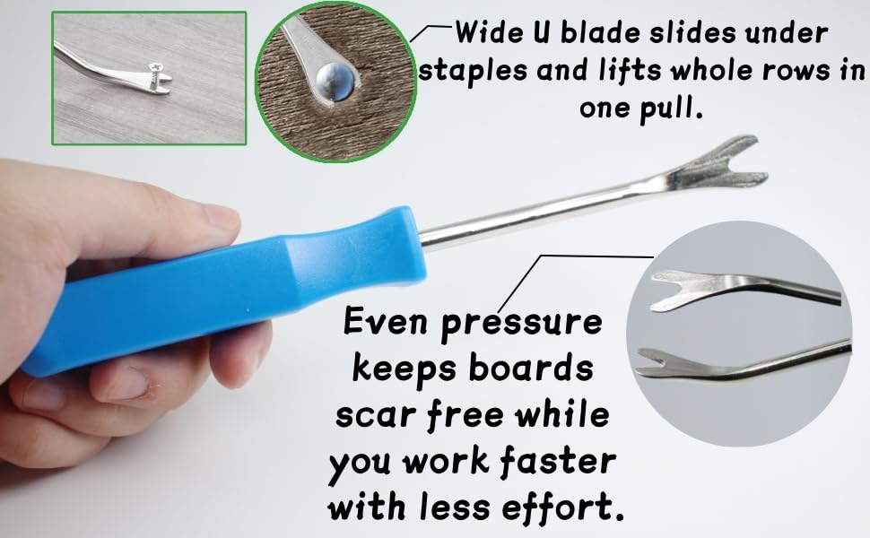 4pcs Upholstery Staple Remover with Nail Puller Pliers & Tack Puller - Heavy Duty Staple Puller Tool for Furniture, Floor, Carpet, Wall, Wooden Case, Photo Frame, Carton