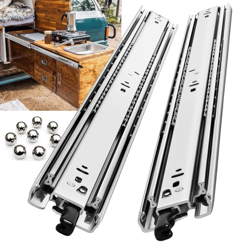 Heavy Duty Locking Drawer Slides Load 150 lbs Full Extension Runners with Lock 12 14 16 18 20 22 24 26 28 30 32 34 36 38 40 Inch Side Mount Rails for Drawer Capacity 150 lb 1 Pair - size: 16 Inch, style: With lock