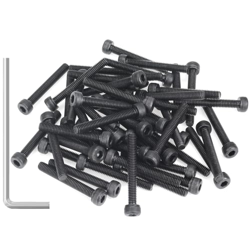 55 Pieces M4 x 30mm Socket Head Cap Screws, Thread Pitch 0.7mm, Sutemribor M4 Black Screws, 12.9 Grade Alloy Steel, Black Oxide Finish, Fully Threaded - size: M4 x 30mm, style: Socket Head