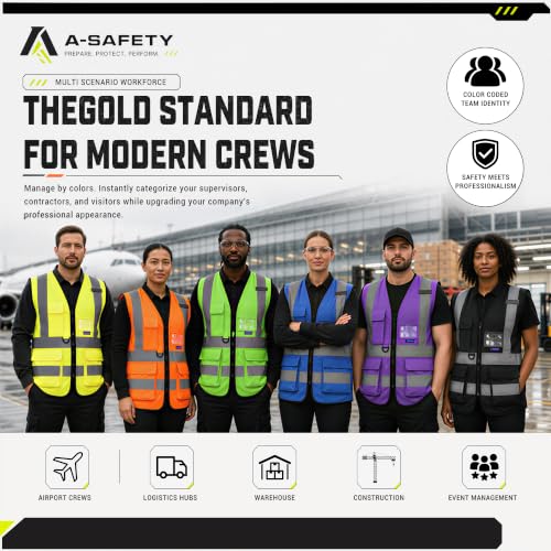 A-SAFETY 6XL7xl 8XL,high vis reflective Safety Vest,Yellow | Yellow 6XL-8XL Class 2 safety vest with clear ID pocket, radio mic loop and reflective strips for warehouse operations. - color: Yellow, size: 6X-Large