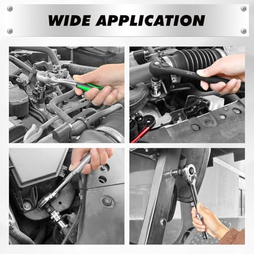 7-Piece Impact Swivel Socket Adapter Set, 1/4" 3/8" 1/2" Drive Universal Joint Socket Set CR-MO Steel, Wobble Joint Sockets Reducer with Magnetic Aluminum Sockets Rail - style: 7-Piece Socket Adapter