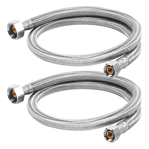 30" Faucet Supply Line, 3/8 inch Comp x 1/2 inch FIP Faucet Connector, Braided Stainless Steel Faucet Hose for Bathroom Sink and Kitchen, Leak-Resistant cUPC Certified Water Supply Line, 2 Pack - size: 30inch