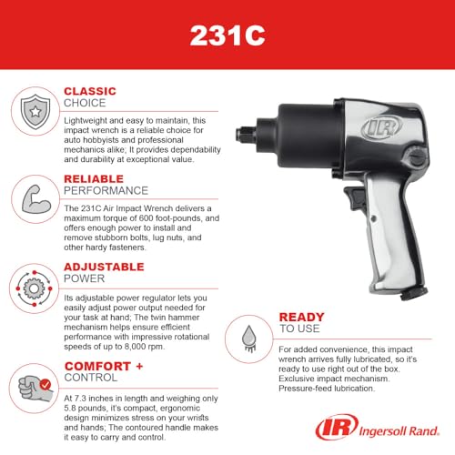 Ingersoll Rand 231C 1/2" Drive Air Impact Wrench - size: 1/2" Impact - Front Exhaust