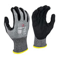 Radians Unisex Touchscreen Cut Level A9 Sandy Foam Nitrile Coated Cut Resistant Work Glove - Gray Shell/Black Palm, Standard Size XS - color: Black, size: X-Small