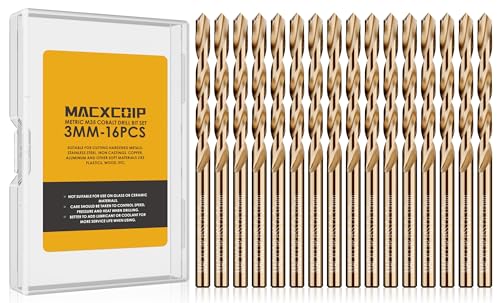 Metric 16Pcs 3mm M35 Cobalt Drill Bit Set - size: 3mm（16pcs）