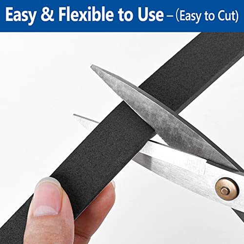 Kikerike Self Adhesive Foam Tape Weatherstrip 1In x 3/8In x 33Ft High Density Foam Insulation Strips Seal Weather Stripping with Strong Adhesive for Door and Window Sound Isolation Soundproofing - size: 1in x 3/8in x 33Ft