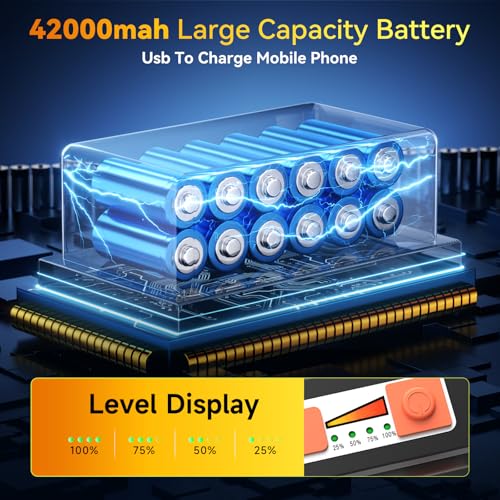 500W 52000LM Solar LED Work Light, 52000mAh Rechargeable, Magnetic IP66 - color: White