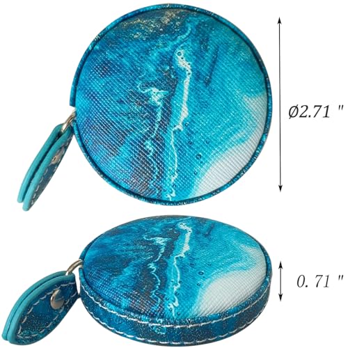 Tape Measure for Body Measuring Fabric Sewing Tailor Ruler Flexible Soft Pocket Small Mini Body Measurement Cloth Measuring Tape 60 Inch Premium Leather Retractable Tape Measure - color: Ocean Blue 1 pack