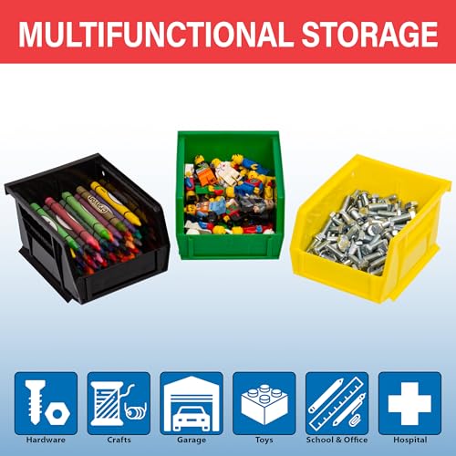 Akro-Mils 30210 AkroBins Plastic Storage Bins, 5"x4"x3", Red, 6-Pack - color: Red, size: 6 Pack