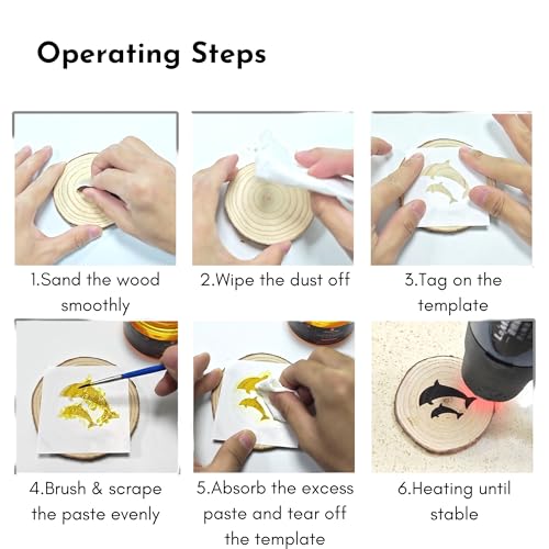 BIGTHUMB Wood Burning Gel Kit 4 OZ | Heat Activated Non-Toxic Paste for DIY Crafting, with Mini Scraper, Template Sticker, Paint Brush - Accurately & Easily Burn Designs on Wood, Canvas, Denim