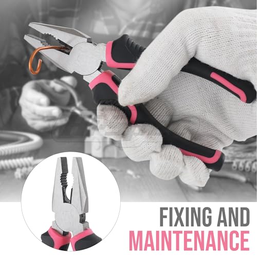 Hi-Spec Tool Set 25pc Pink Household DIY Tool Kit for Women. Small Mini Tool Box Set of Starter Basic Ladies Tools - color: Pale Pink