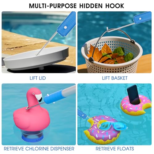 TidyMister 17.5 in 2-in-1 Pool Brush Set with 9 ft Pole - size: 17.5 Inch