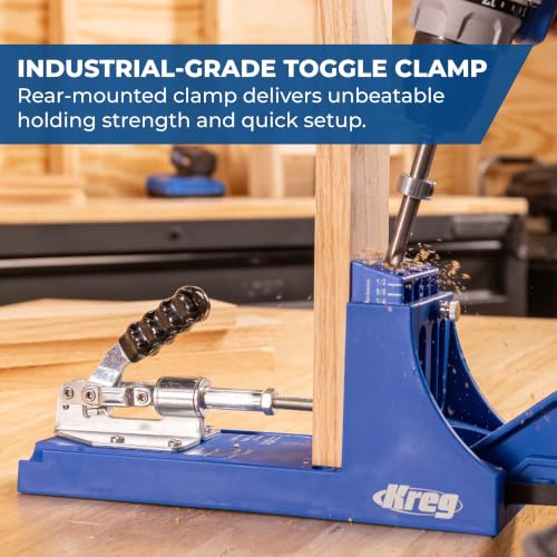 Kreg K4 Pocket Hole Jig - Adjustable, Versatile Jig for Strong Joints - Create Perfect, Rock-Solid Joints - Easily Adjustable Drill Guides - For Materials 1/2" to 1 1/2" Thick