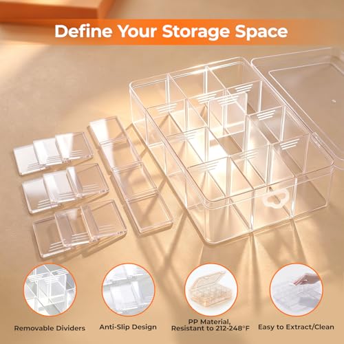HTVRONT 12 Grids Clear Bead Organizers and Storage