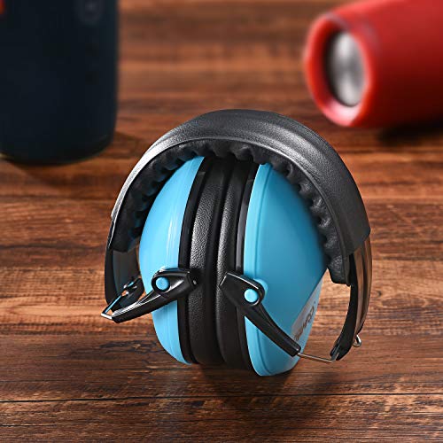 Champs Ear Muffs for Noise Reduction Earmuff Noise Protection Reduction Headphones for Toddlers Kid Children Teen NRR 25dB Safety Hearing Ear Muff Air Shows, Concerts, Firework, Study [Blue] - color: Blue