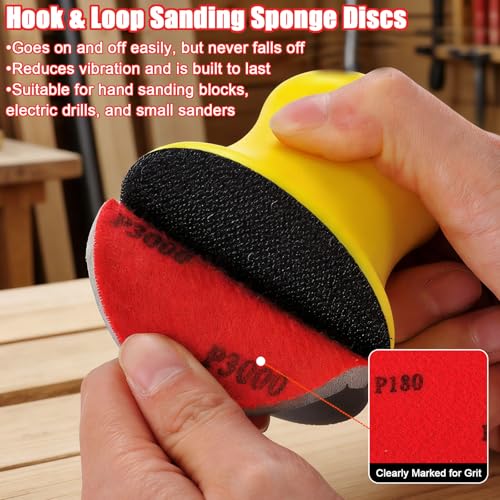MAXMAN 24Pcs Sanding Sponge Set, 3" Foam Sanding Pads, 180-3000G Assortment - style: 180-3000 Grit