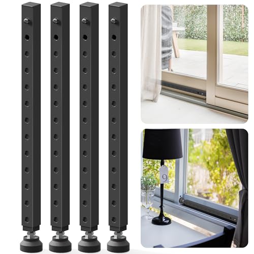 4 Pack Adjustable Window Security Bars for Inside, 17"-33", Black - color: Black - 4 Pack