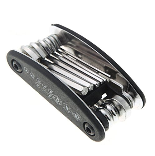Motorcycle Bike Mechanic Repair Tool Kit with 16 In 1 Multi-Function Allen Key Multi Hex Wrench Screwdriver for Home Outdoor Travel Camping Sport Bicycle Cycling