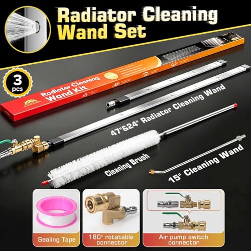 47" & 24”&15” Upgraded Radiator Cleaning Wand Set (3PCS) - size: 47" & 24" & 15" (3 Pieces)
