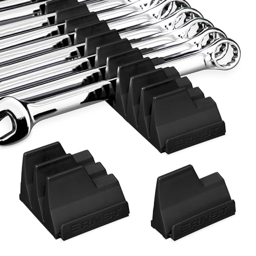 Ernst Manufacturing Wrench Pro - Modular Wrench Organizer for 20 Wrenches with Anti-Slip Cleats (Patented) - Made in the USA - color: Black